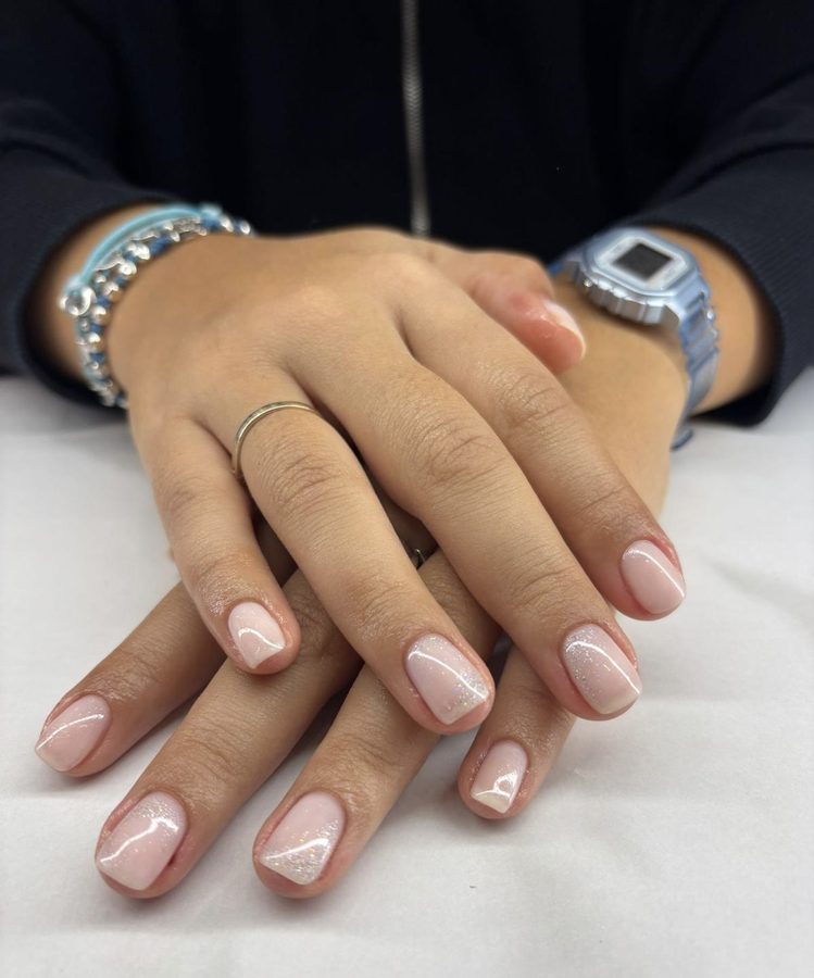 Nude con french glitterato