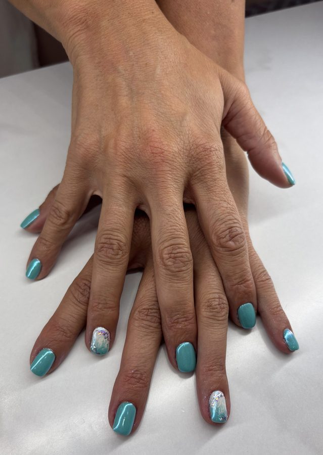 Verde acqua con dettaglio glitter