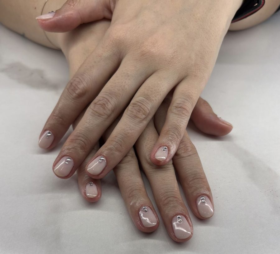 Nude con microperle argento